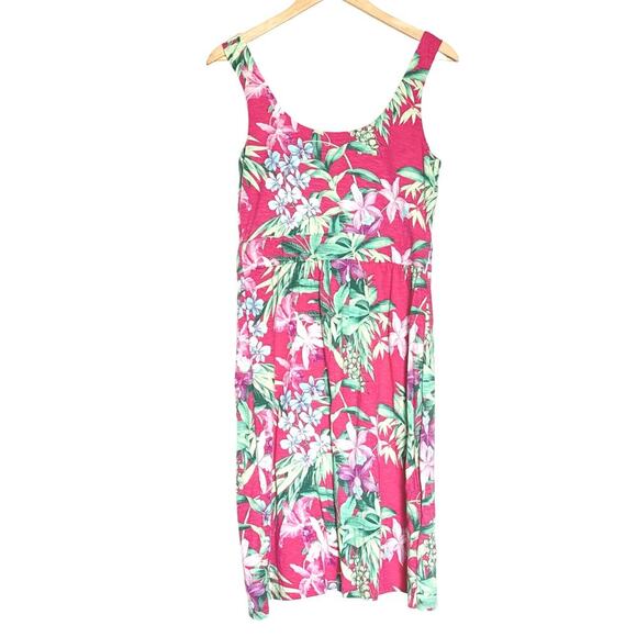 Tommy Bahama Tropical Pink Sleeveless Faux Wrap Dress Womens Size M - Picture 2 of 7